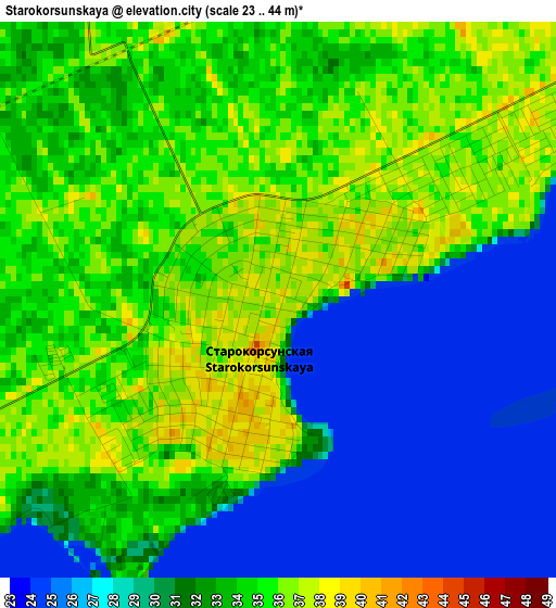 Starokorsunskaya elevation map