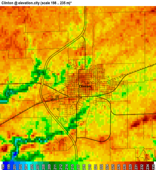 Clinton elevation map