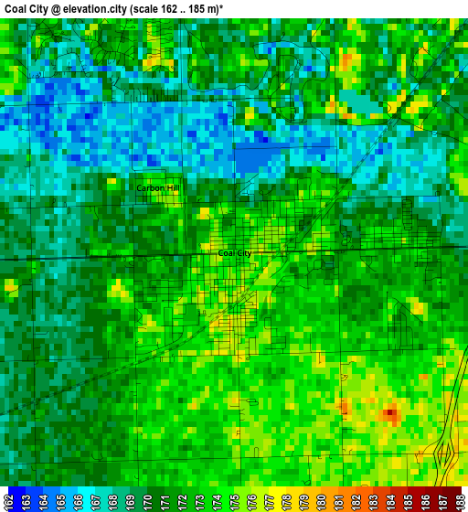 Coal City elevation map