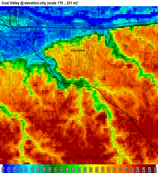 Coal Valley elevation map