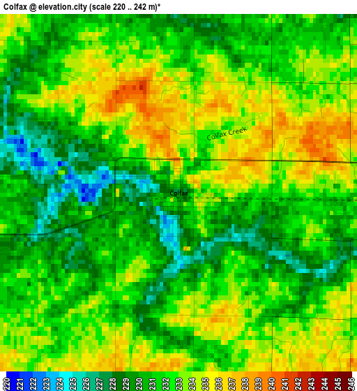 Colfax elevation map