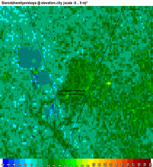 Starodzhereliyevskaya elevation map