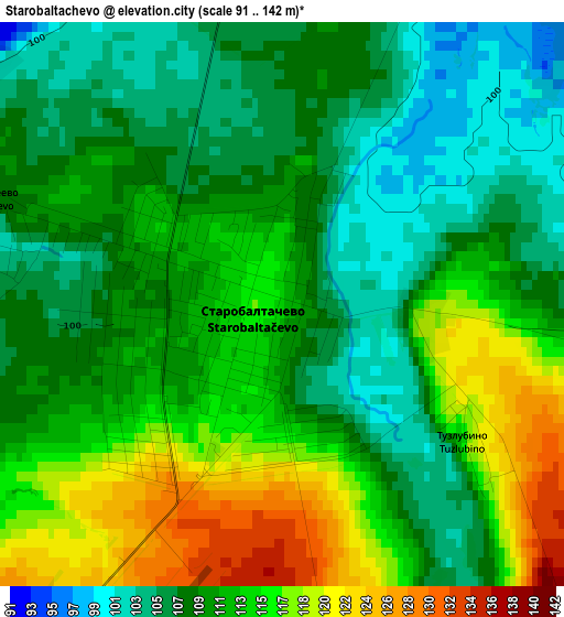 Starobaltachevo elevation map