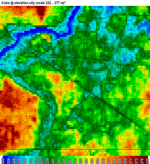 Cuba elevation map