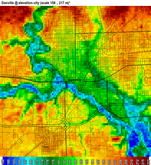 Danville elevation map