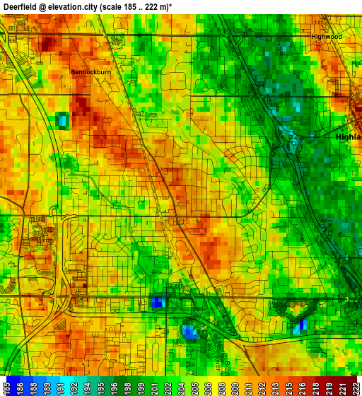 Deerfield elevation map