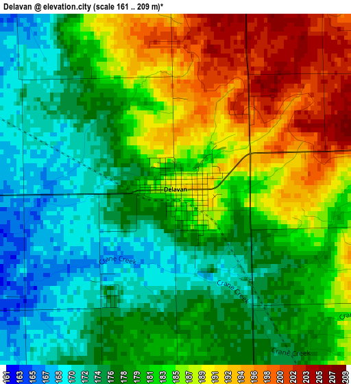 Delavan elevation map