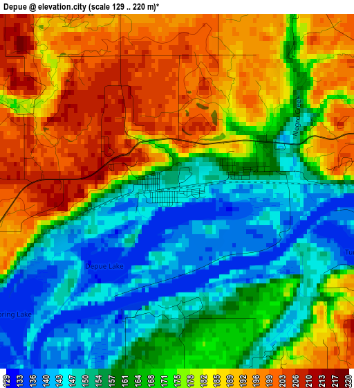 Depue elevation map