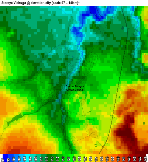 Staraya Vichuga elevation map