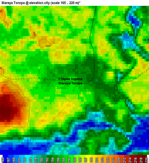 Staraya Toropa elevation map