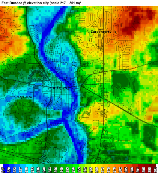 East Dundee elevation map