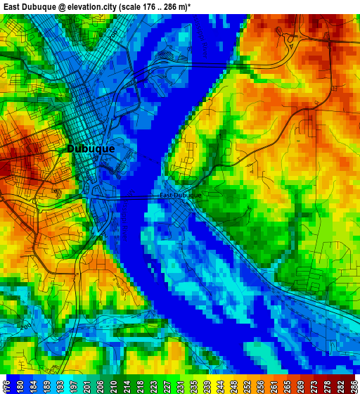 East Dubuque elevation map