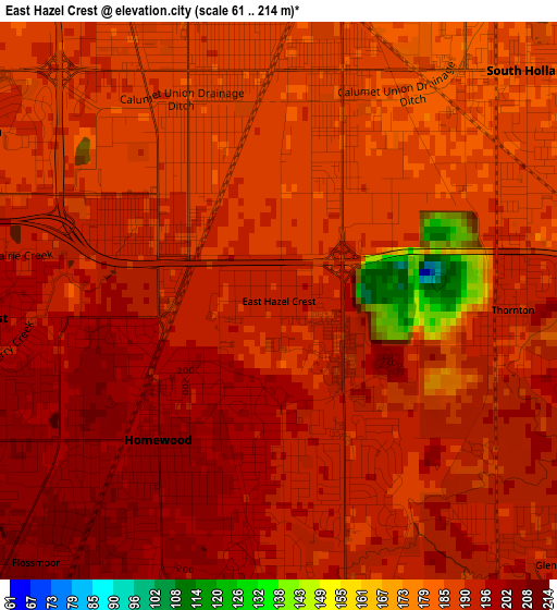 East Hazel Crest elevation map