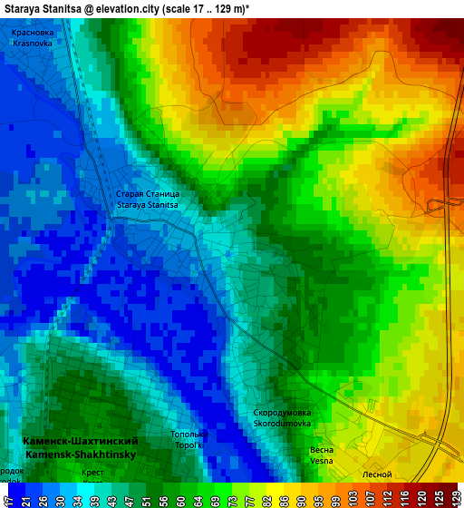 Staraya Stanitsa elevation map