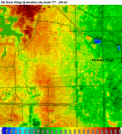 Elk Grove Village elevation map