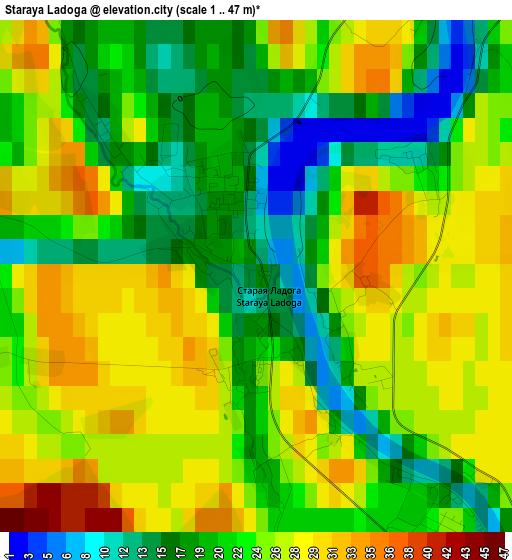 Staraya Ladoga elevation map