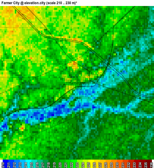 Farmer City elevation map