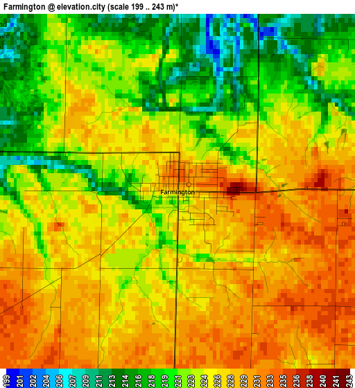 Farmington elevation map