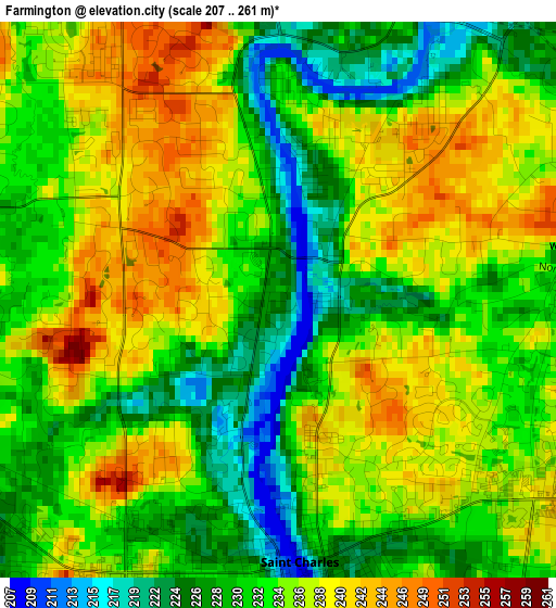 Farmington elevation map