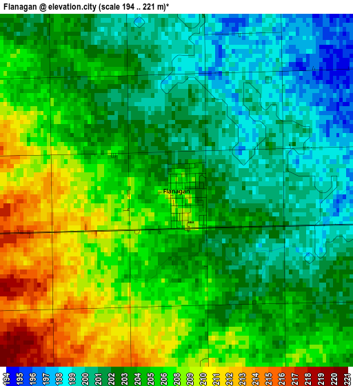 Flanagan elevation map