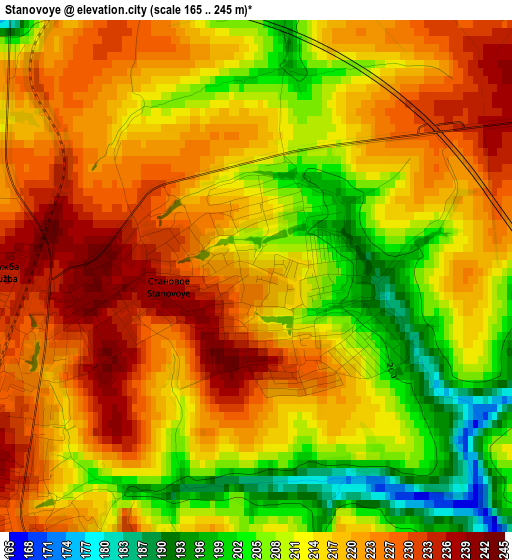 Stanovoye elevation map