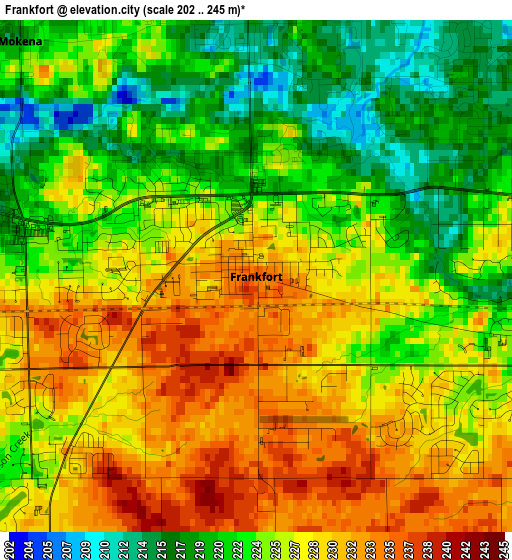 Frankfort elevation map