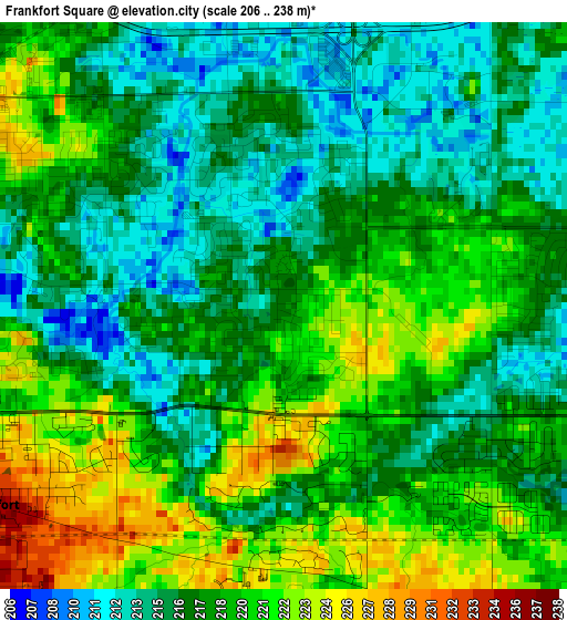 Frankfort Square elevation map