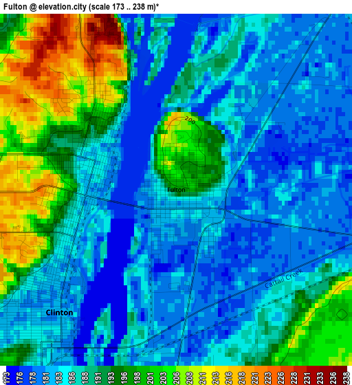 Fulton elevation map