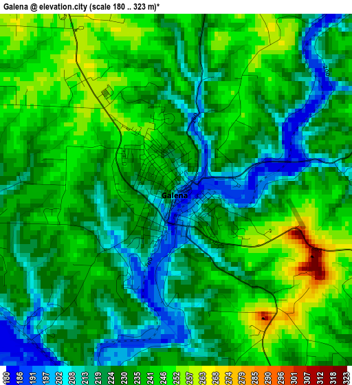 Galena elevation map