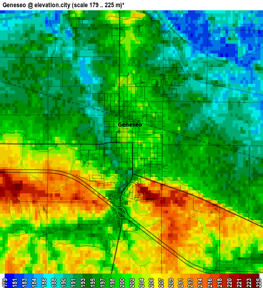 Geneseo elevation map