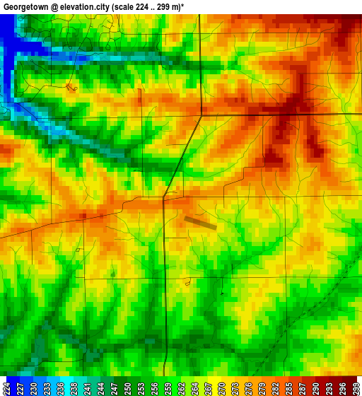 Georgetown elevation map