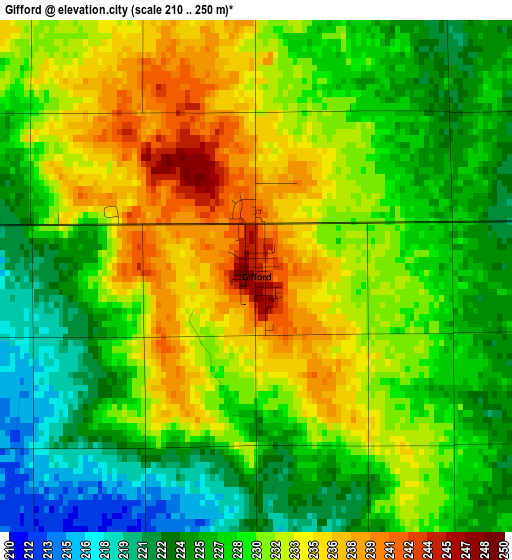 Gifford elevation map