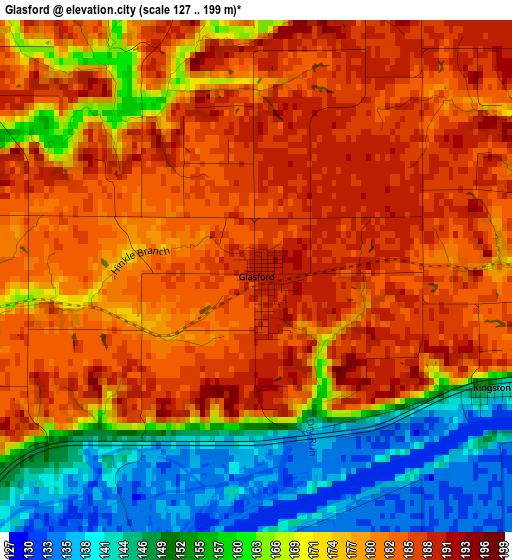 Glasford elevation map