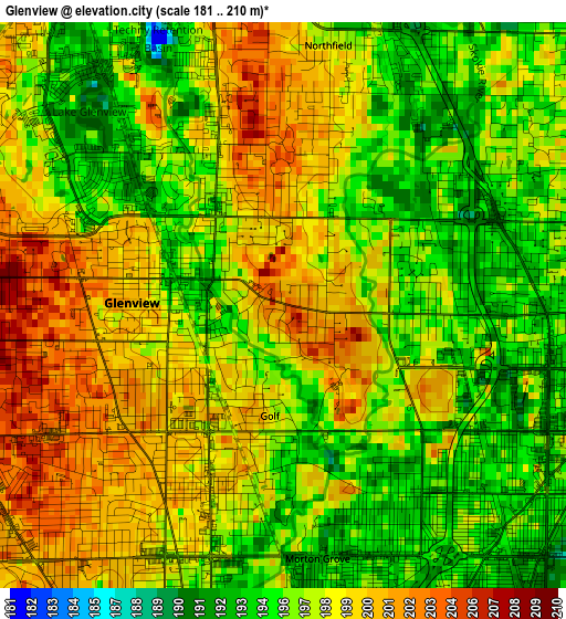 Glenview elevation map