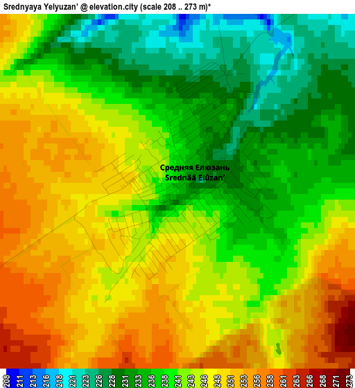 Srednyaya Yelyuzan’ elevation map