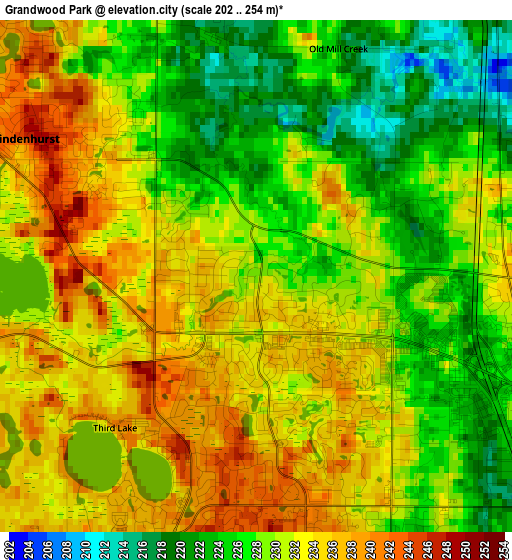 Grandwood Park elevation map