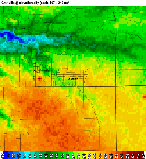 Granville elevation map