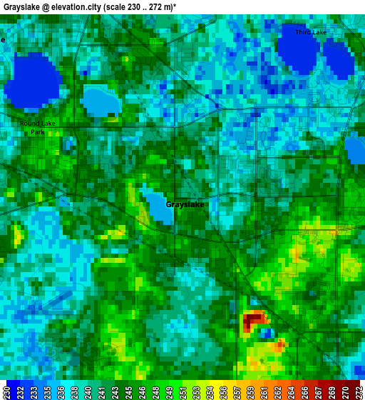 Grayslake elevation map