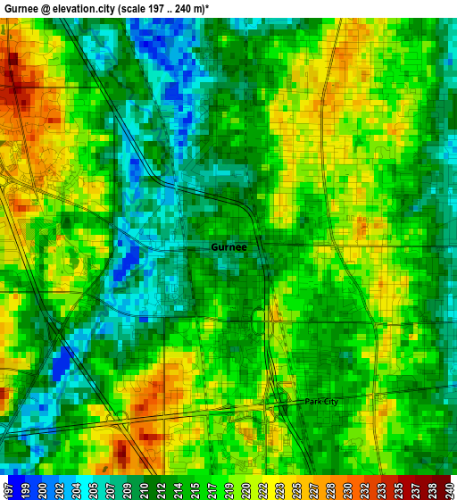 Gurnee elevation map