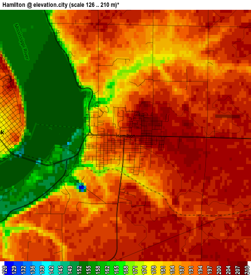 Hamilton elevation map