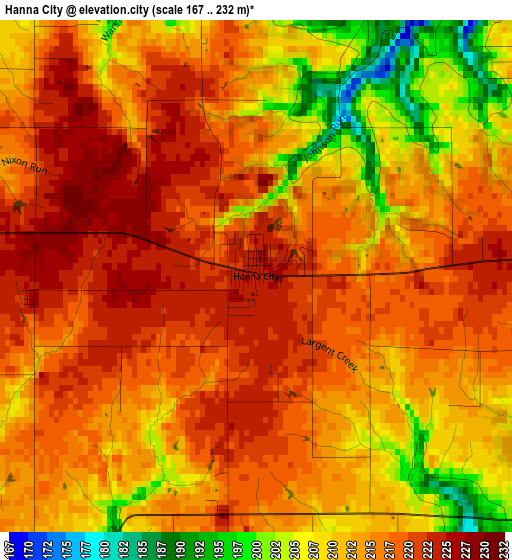 Hanna City elevation map