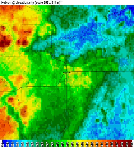 Hebron elevation map