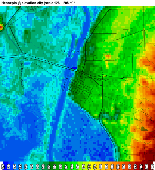 Hennepin elevation map