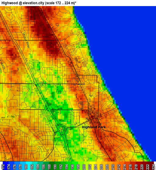 Highwood elevation map