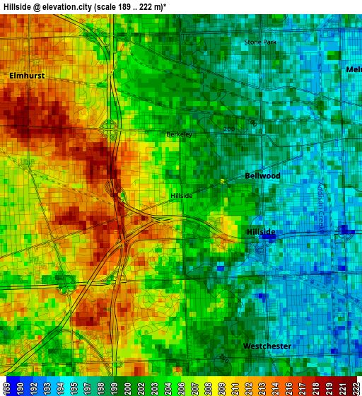 Hillside elevation map