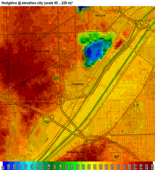 Hodgkins elevation map