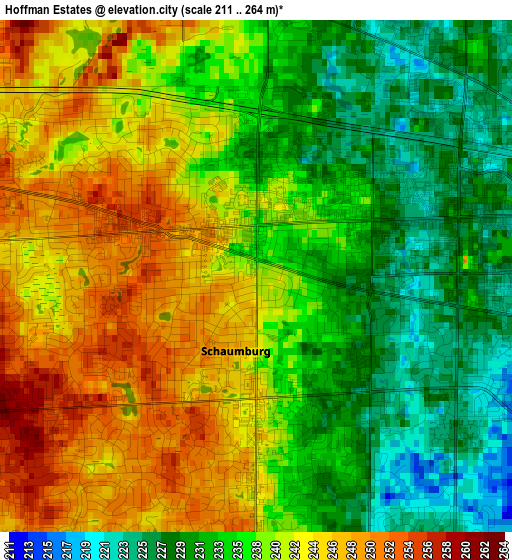 Hoffman Estates elevation map