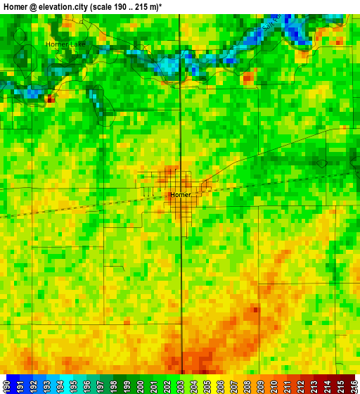 Homer elevation map