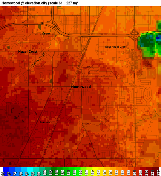 Homewood elevation map