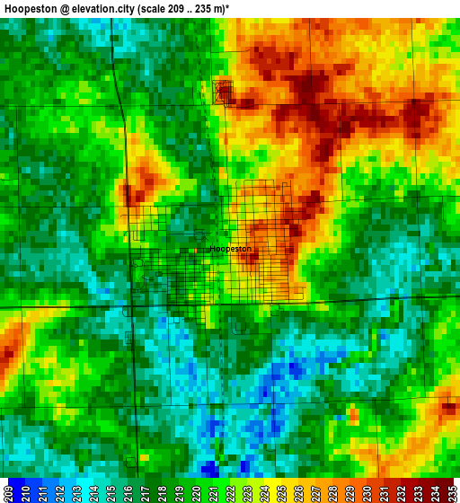 Hoopeston elevation map